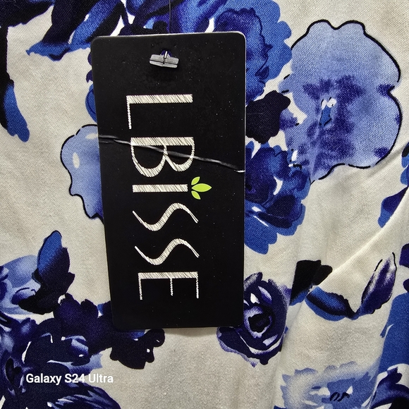 Lbisse Blue And White A Line Dress Size XL NWT - Picture 5 of 5